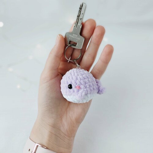 Брелок, вязаная фактура, фиолетовый