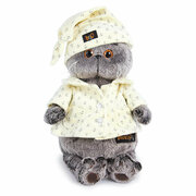 Мягкая игрушка Basik&Co Кот Басик в пижаме, 19 см, BUDIBASA