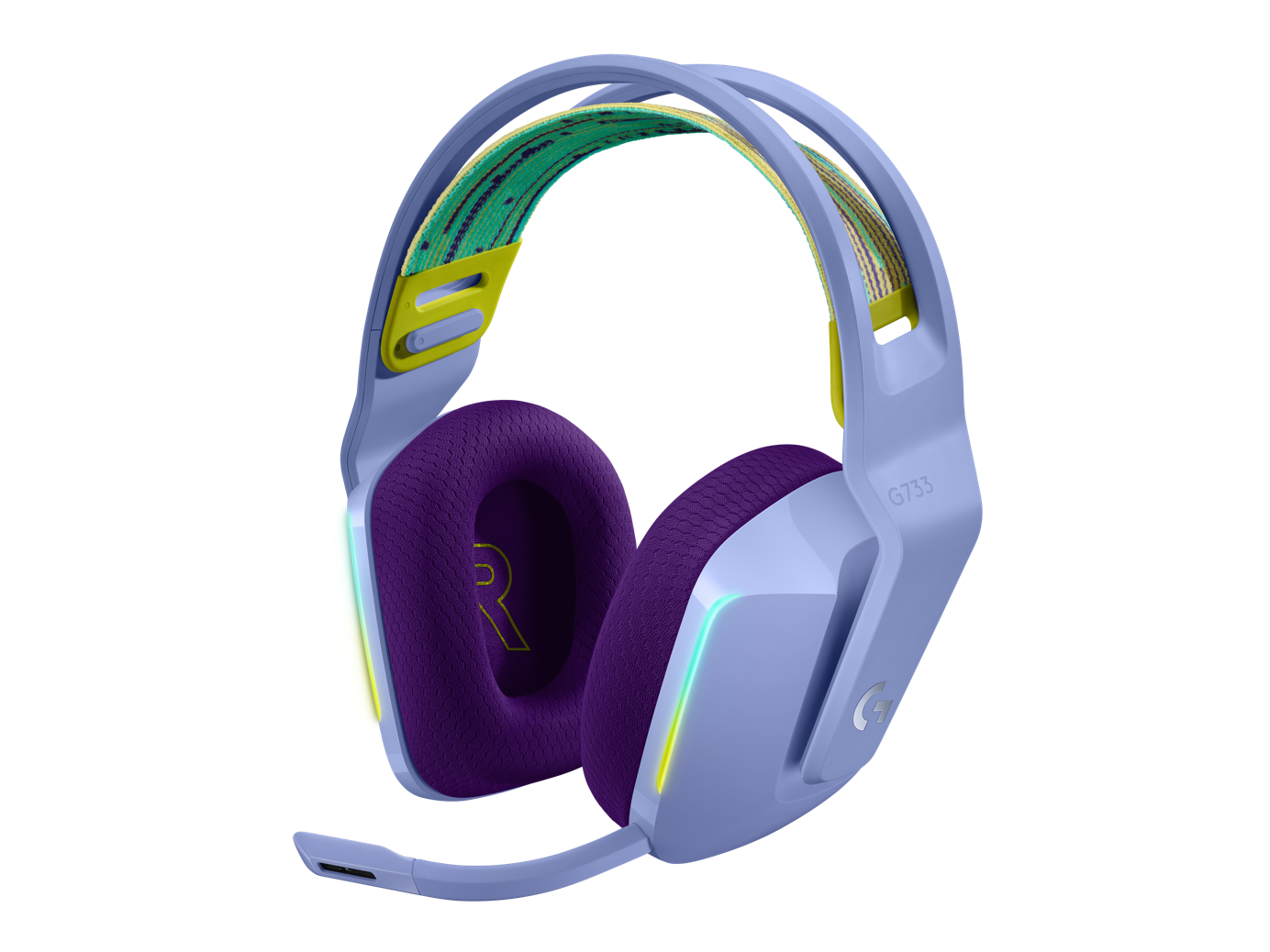 Наушники Logitech G733, RGB подсветка, беспроводные, для игр, фиолетовый
