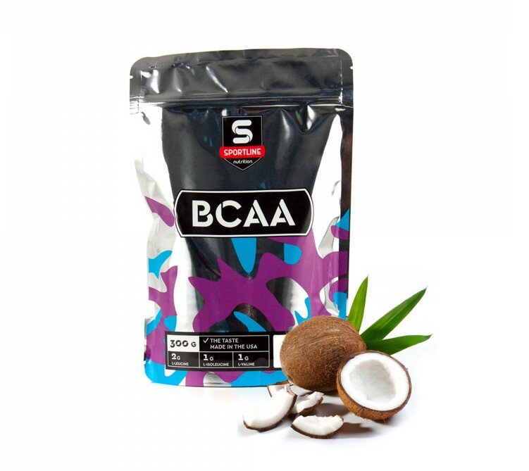 BCAA Sportline Nutrition BCAA 2:1:1, кокос, 300 гр.