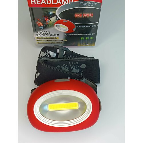 фото Фонарь налобный hl led 3ааа 1 реж, красный нет бренда