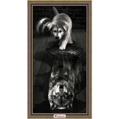 Алмазная мозаика Алмазная живопись Волк внутри, 30х60 см (АЖ.1870)