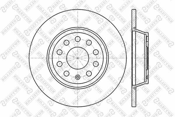 Диск тормозной задний для Mitsubishi Carisma Volvo S40/V40 1.6-1.9D 95 60204840SX STELLOX