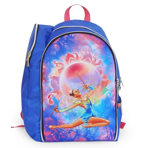 Рюкзак для гимнастики (ткань п/э, голубой/розовый) 221-046