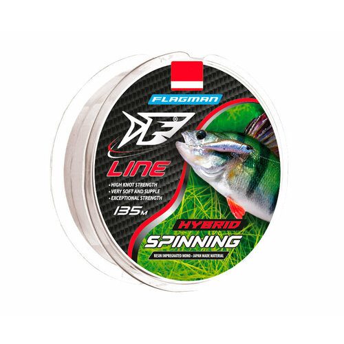 леска flagman f line carp 135м 0 32мм Леска FLAGMAN F-Line Spinning 135м 0,22мм