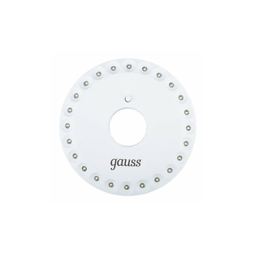 фото Фонарь кемпинговый gauss (gf003) светодиодный 24 led 5 вт на батарейках aa пластик с магнитом и карабином