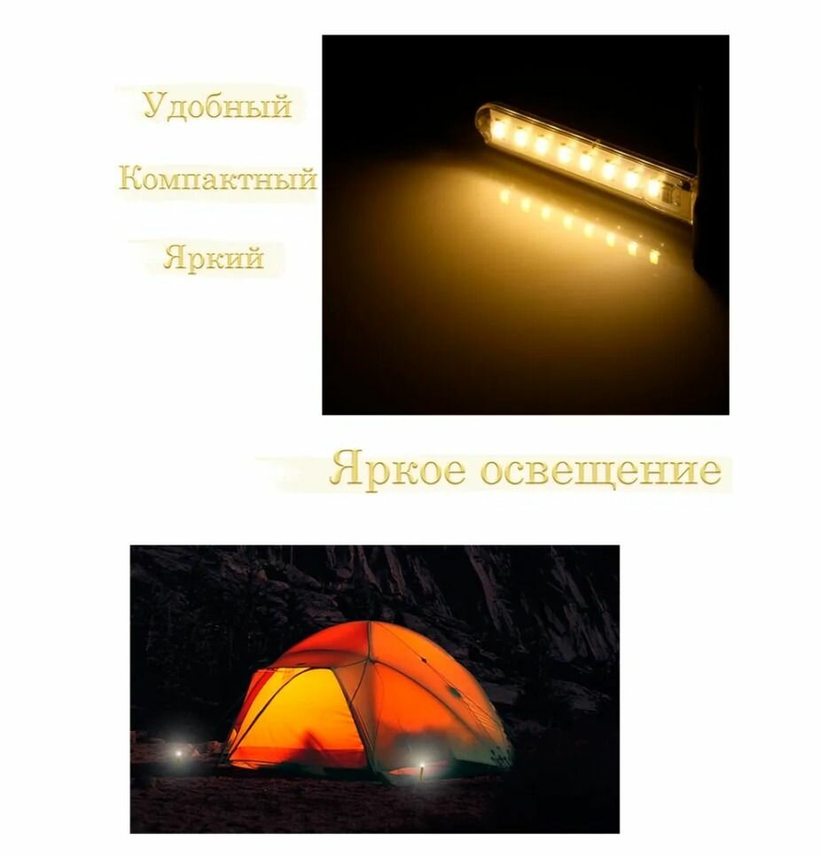 USB фонарик в корпусе 2.5 Вт, 8 led — фото 1