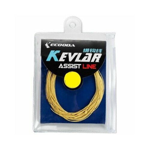фото Ecooda, леска kevlar assist line, drag power 280lb/126kg цвет желтый