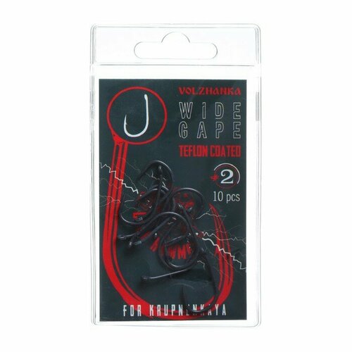 фото Крючок карповый volzhanka wide gape teflon №2 10 штук