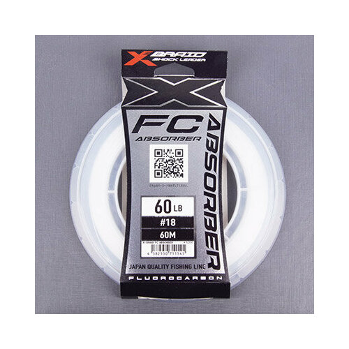 фото Ygk, леска флюорокарбон fc absorber x-braid, 60м, №18, 60lb