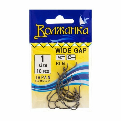 фото Крючки волжанка wide gap № 1, 10 шт volzhanka