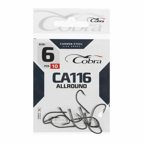 фото Крючки allround, серия ca116, № 06, 10 шт. cobra