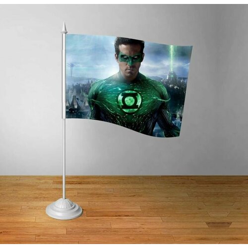 фото Флажок настольный зелёный фонарь, green lantern №4 suvenirof-shop