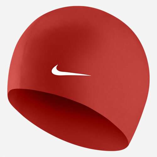 Шапочка для плавания NIKE Solid Silicone, 93060614, FINA Approved, красный, силикон