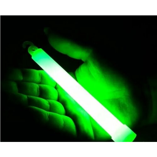 фото Химический источник света 15 см, 1 шт. (зеленый) будь готов