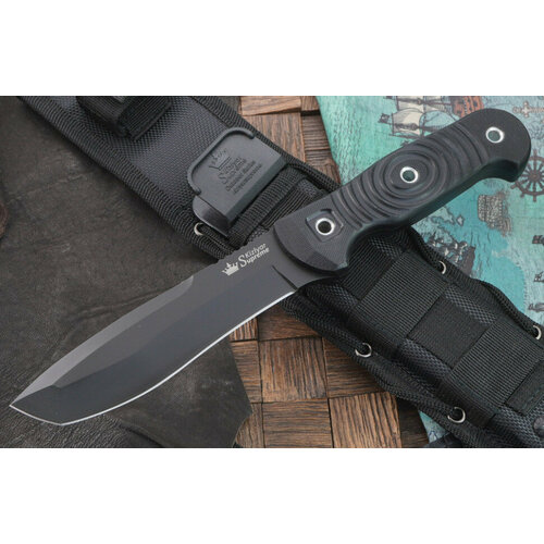 Аутдорный нож Kizlyar Supreme Vendetta, рукоять G-10, сталь Aus-8, black titanium