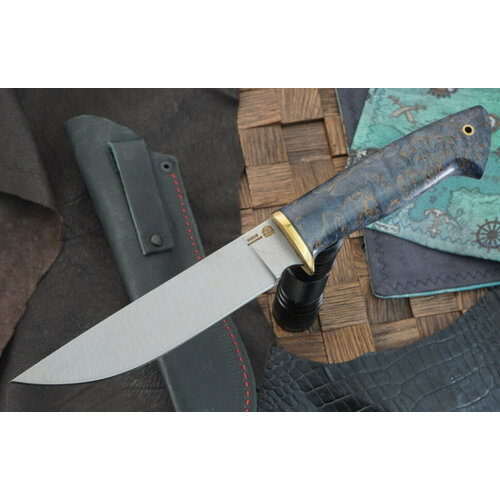 фото Мастерская сковородихина нож сибиряк, сталь 95х18, рукоять синяя стабилизированная береза ножевая мастерская сковородихина