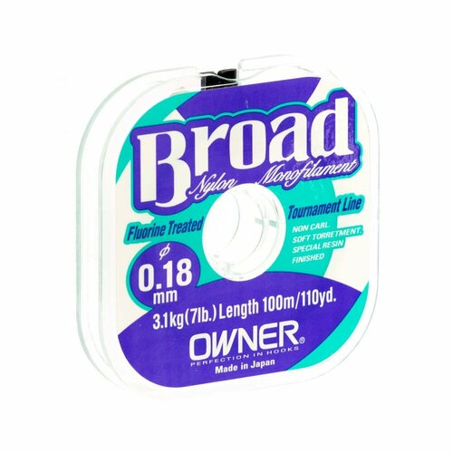 фото Поводочная леска owner broad 100м 4кг/0,20мм (прозрачный)