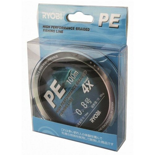 шнур ryobi grey 4 pe 0 28mm 26 40kg 100m блистер Шнур Ryobi yellow 4* PE 0.18mm 16.94kg 100m