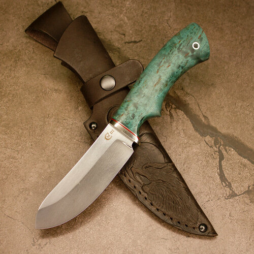 фото Нож "кречет" d2, карельская береза (мастерская семина)