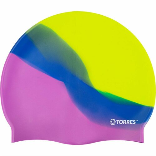 шапочка для плавания torres flat sw 12201pl фиолетовый силикон Шапочка для плавания TORRES Flat, SW-12202MO, жёлтый мультиколор, силикон Senior