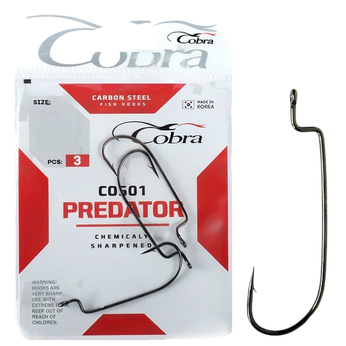фото Крючки cobra офсетные predator сер. co501 разм. k04/0 3шт