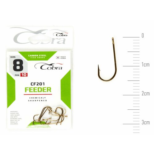 фото Крючки cobra feeder сер. cf201 разм. 008 10шт.