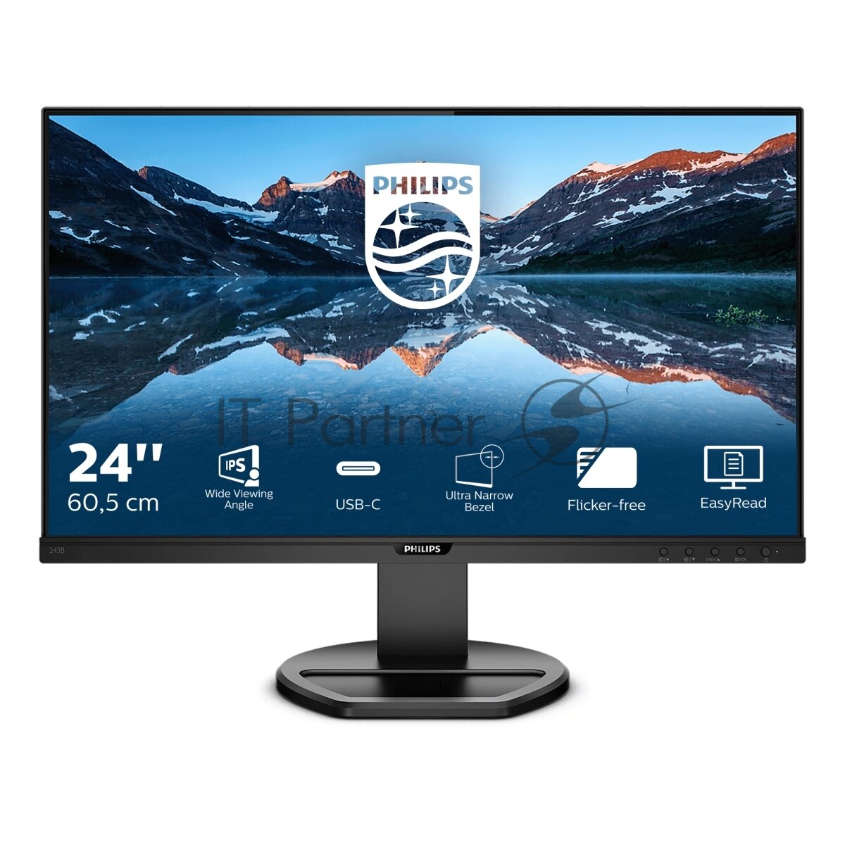 Монитор 23,8" Philips 243B9, FHD, IPS, VGA, DP, HDMI, 4xUSB 3.2, USB-C, Черный 243B9/00 - фото №7