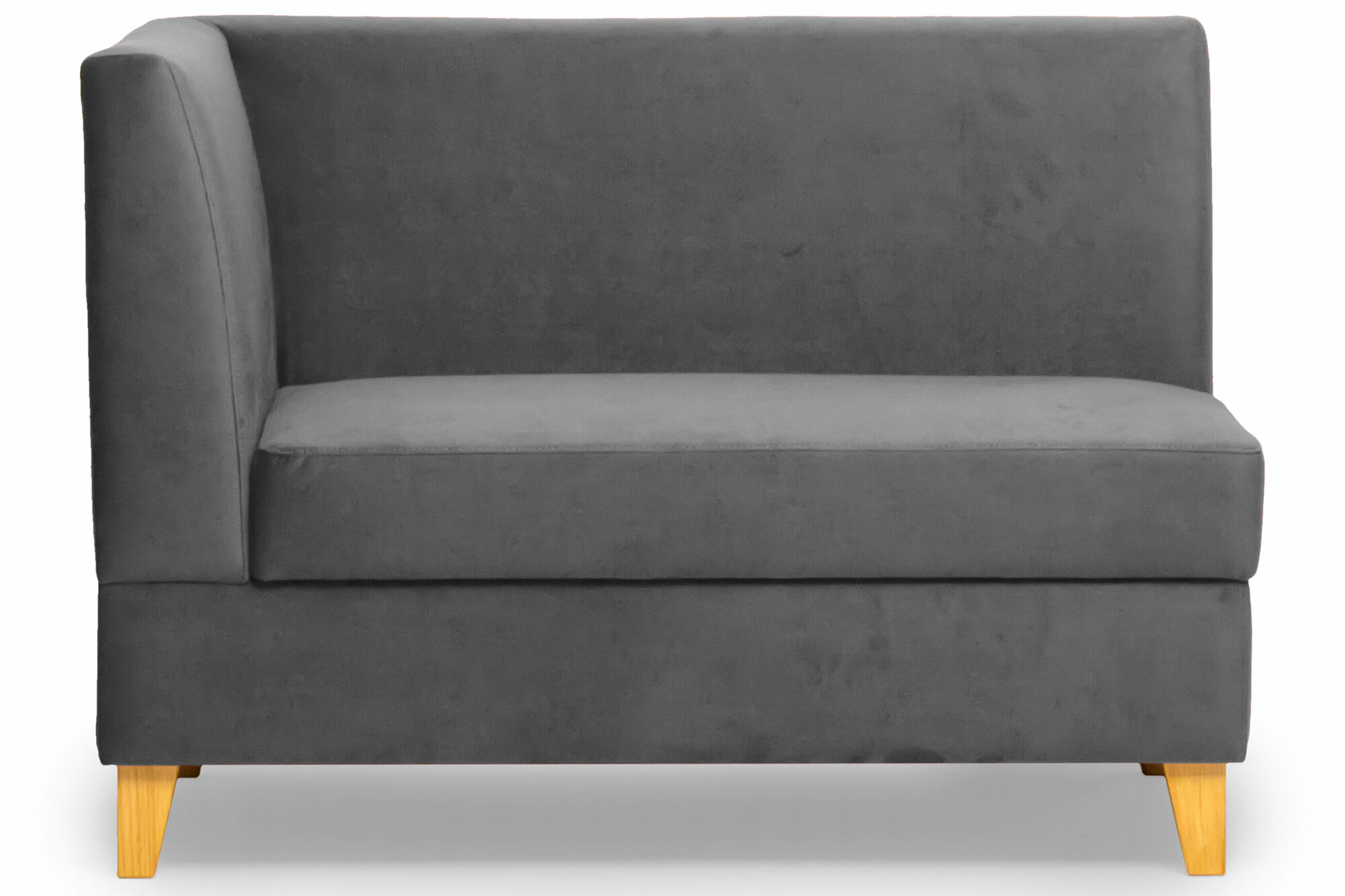 Прямой диван для кухни Норман 90 см с боковой спинкой с ящиком - серый, левый