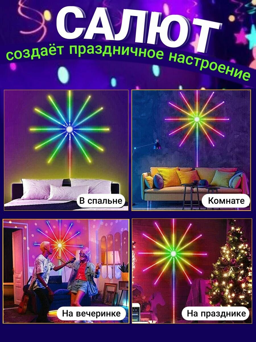 LED Фейерверк светодиодная лента Интерьерная подсветка RGB - фотография № 3