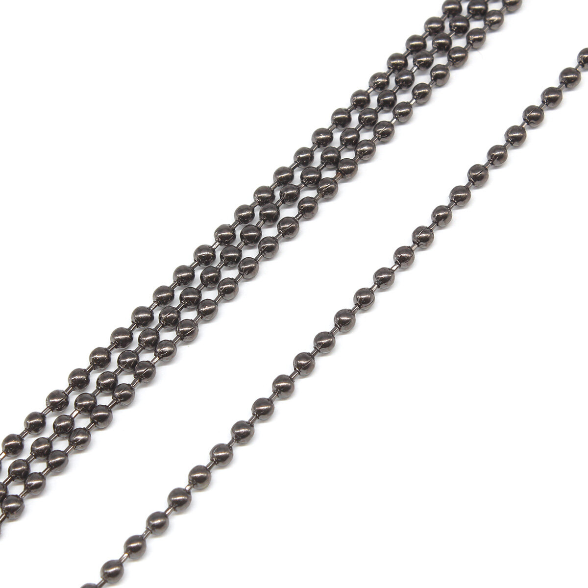 Цепочка декоративная шариковая Айрис металл 2мм*914м (черное серебро)