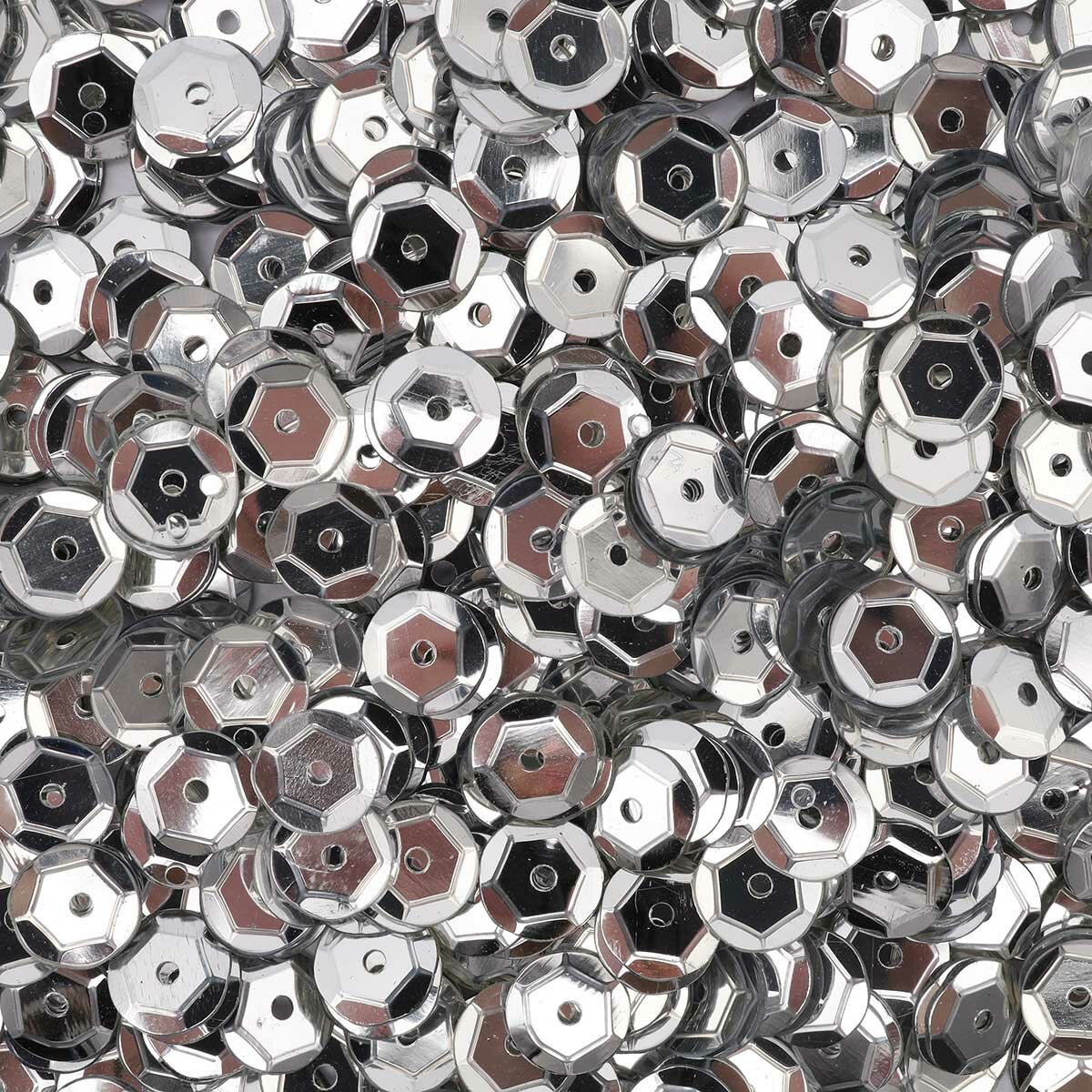 Пайетки граненые, 6 мм, упак/10 г, Astra&Craft (1 серебро), 10 шт