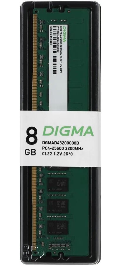 Оперативная память Digma DDR4 - 8GB, 3200 МГц, DIMM, CL22 (dgmad43200008d) - фото №5