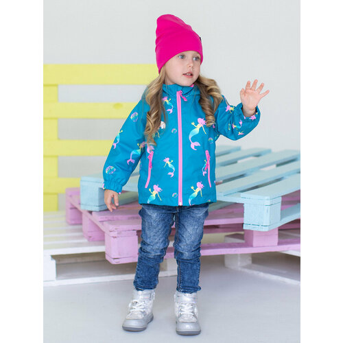 Куртка UKI Kids для девочек, демисезон/лето, размер 80, бирюзовый
