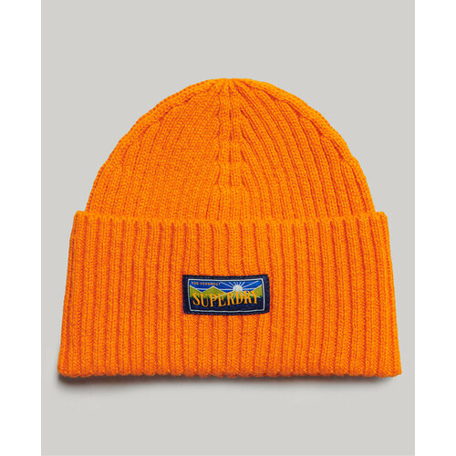 Шапка Superdry Wool Blend Radar Beanie, размер OneSize, оранжевый