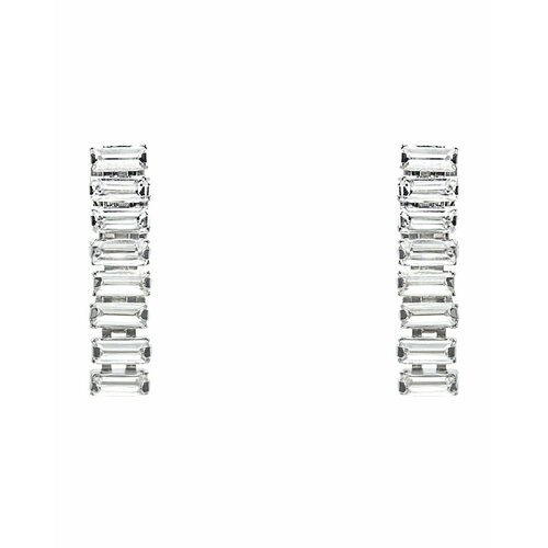 Серьги с подвесками , искусственный камень, кристаллы Swarovski, бесцветный