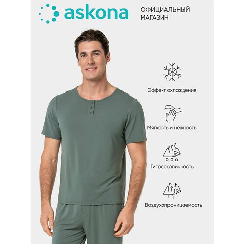 фото Футболка аскона, размер 48, зеленый