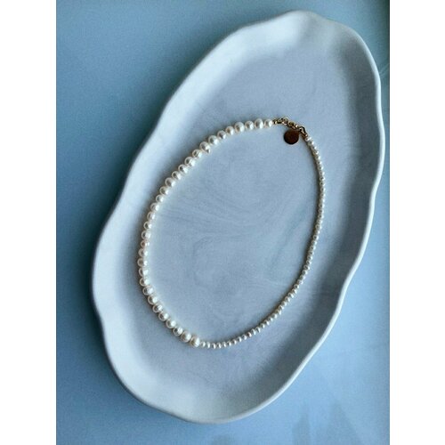 Колье Daily Daisy, жемчуг пресноводный, металл, длина 40 см, белый