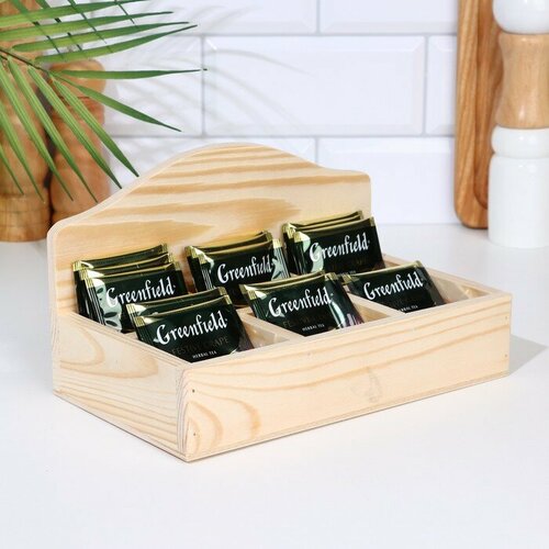 Подставка для чайных пакетиков с 6-тью отсеками 235х140х50мм 680₽