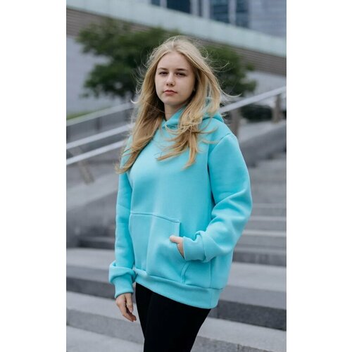 фото Толстовка, размер оверсайз, голубой китай