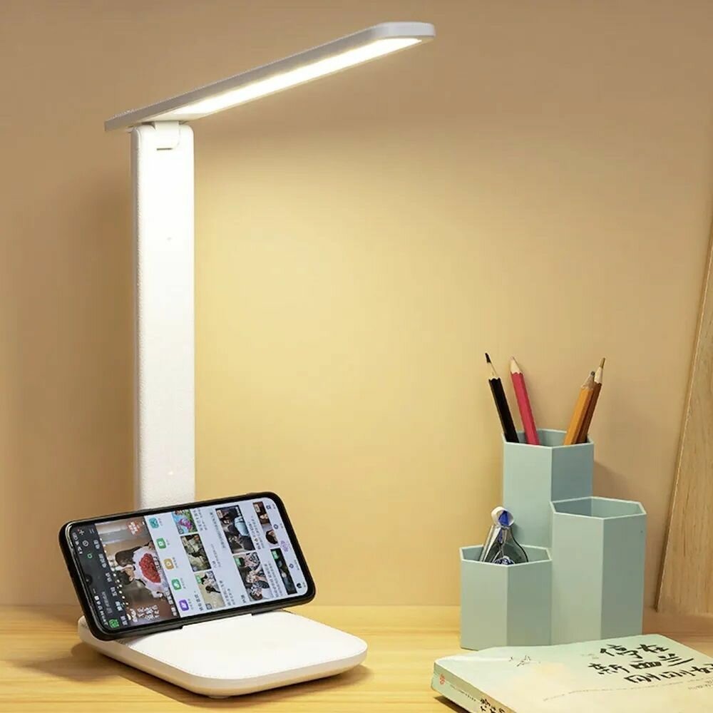 Настольный яркий LED светильник-лампа с 3 уровнями яркости с USB зарядкой в комплекте
