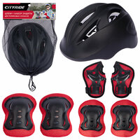 Комплект шлем, спортивная защита для детей ТМ City Ride, для катания на роликах/самокатах/квадах/скейтбордах, размер универсальный, JB0211561