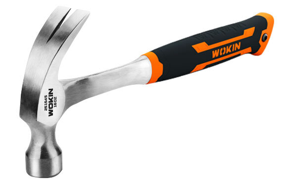 фото Молоток-гвоздодёр с фиберглассовой рукояткой WOKIN цельный, кованный, 450 гр {251545}