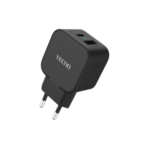 TCW-E20D Black, TECNO Charger E20D-20W isafe pd home charger 20w