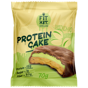 Фото Фит Кит Протеиновое печенье с суфле без сахара Fit Kit Protein Cake, 70г (фисташковый крем)