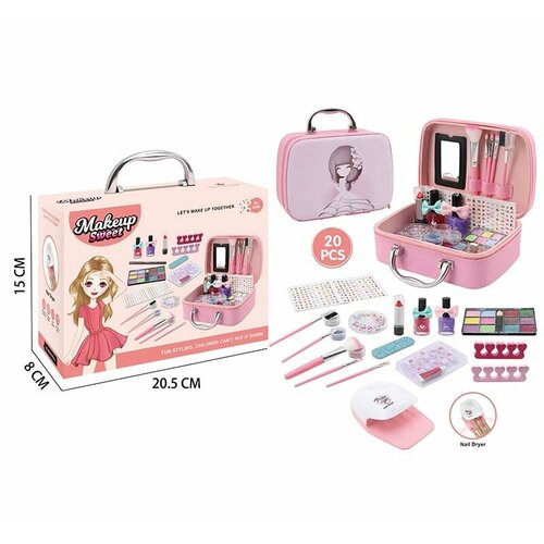 Набор детской косметики для девочки с сушкой для ногтей в чемоданчике 768-7 1543₽