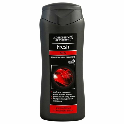 Шампунь LEGEND STEEL Fresh для склонных к жирности волос 250 мл шампунь fresh splash bio world себорегулирующий для склонных к жирности волос 400 мл