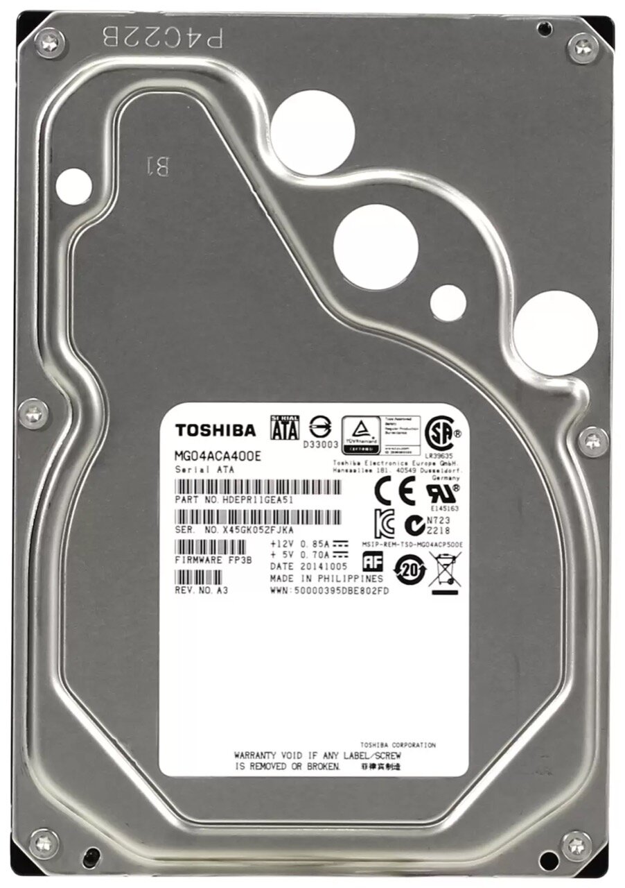 Жесткий диск Toshiba 4 ТБ MG04ACA400E