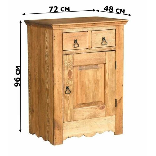 Комод-тумба из массива сосны Роберто 72*48*96 см старение/воск