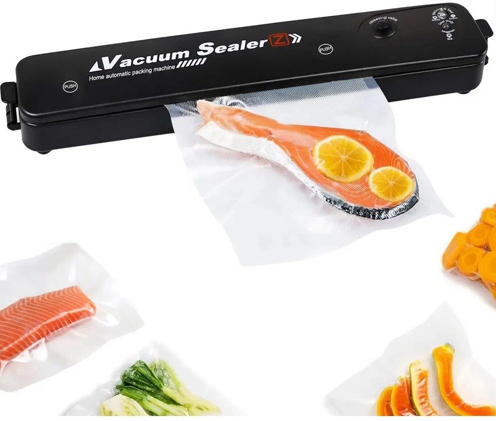 Вакуумный упаковщик WIEKK / Vacuum Sealer / Запайщик пакетов / Вакууматор для продуктов / Упаковщик пакетов